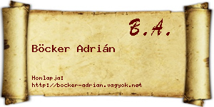 Böcker Adrián névjegykártya